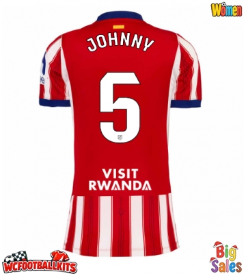Atletico Madrid Johnny Cardoso #5 Replica Home Stadium Shirt for Women 2026-27 Short Sleeve